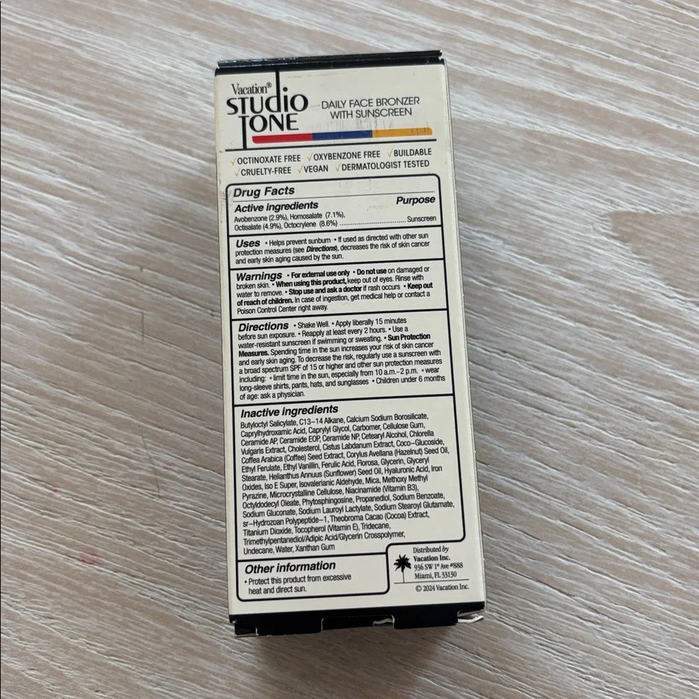 Vacation Studio Tone SPF 50 Sunscreen